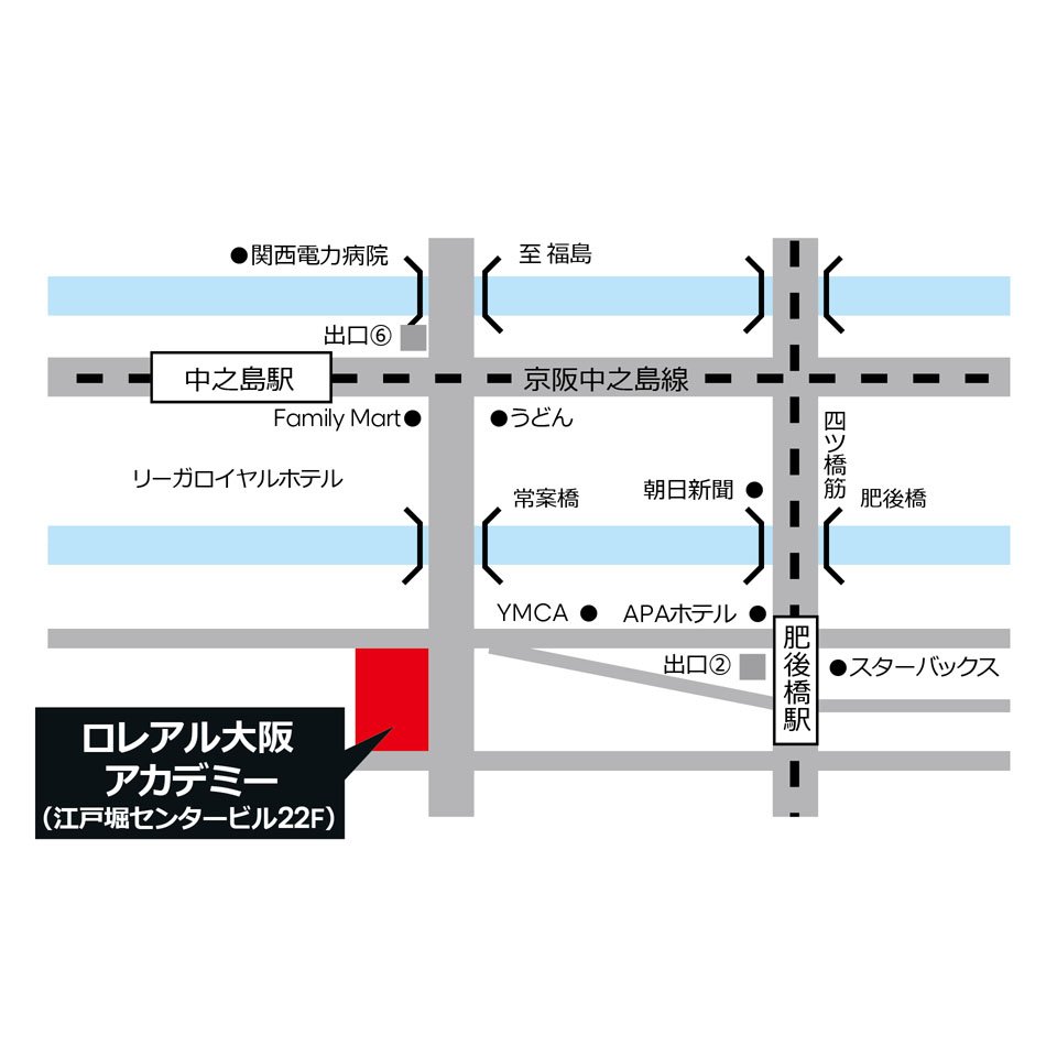 ロレアル 大阪アカデミー 地図